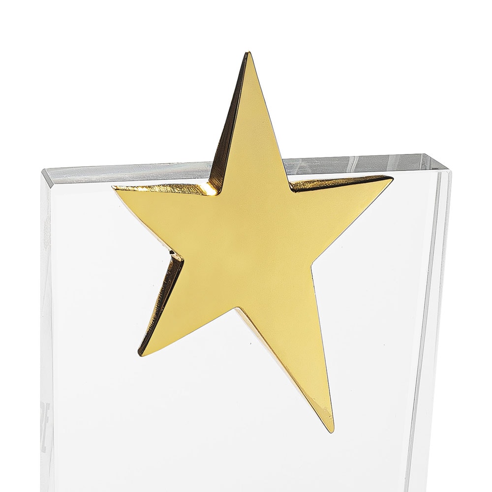 Troféu em Vidro Estrela Ouro
