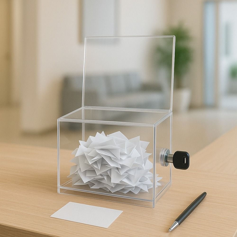 Urna em Acrílico Cristal com Display Urna em Acrílico Cristal com Display